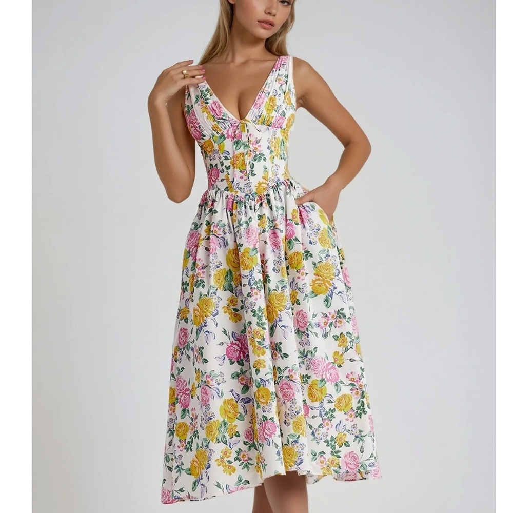 Floral White Dress
